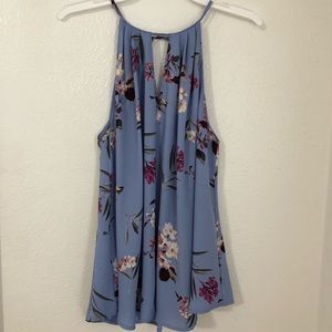 Blue floral halter top